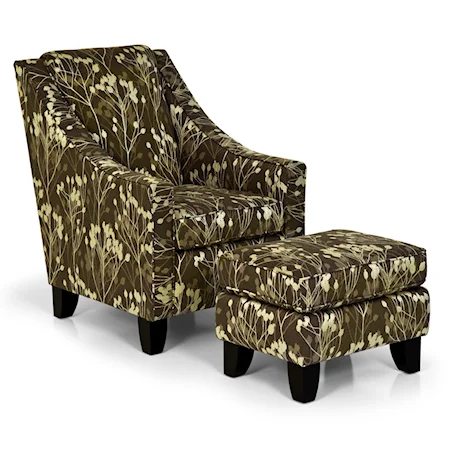 Contemporary Accent Chair and Ottoman